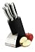 Modern Black Knife Block with 5 Knives