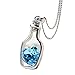 Vovotrade Women Fashion Popular Crystal Necklace Love Drift Bottles (Blue)