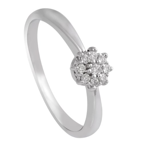 Bella Donna Damen-Ring 14 Karat Wei&szlig;gold 9 Brillanten Gr. 52 ( 16.6) 104764 Preisvergleich