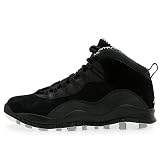 Mens Nike Air Jordan Retro 10 Basketball Shoes Black / White / Stealth 310805-003