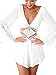 Choies Women's Chiffon White Lace Waist Long Sleeves Romper Playsuit