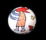 GOLF BALL - HAND PAINTED - DESIGN: CHILIES & KOKOPELLI