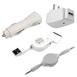 USB Home Charger + USB Car Charger + USB Data Cable + 3.5mm Retractable Stereo Audio Cable for Apple Iphone 3G 3GS, Ipod Nano 2nd 3rd 4th, IPod Touch 1st 2nd, Classic, Video ~ GTMax