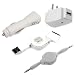 USB Home Charger + USB Car Charger + USB Data Cable + 3.5mm Retractable Stereo Audio Cable for Apple Iphone 3G 3GS, Ipod Nano 2nd 3rd 4th, IPod Touch 1st 2nd, Classic, Video