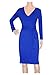 Maggie Tang V Neck Soft Long Sleeve Stretch Casual Party Belt Full Wrap Dress