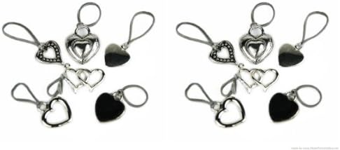 U-B in Love Heart Charms, Compatible with Rubber band Loom Bracelets- (12 charms)