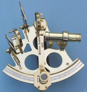 Five-inch Solid Brass Nautical Rack & Pinion Sextant w/ Hardwood Case