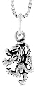 Sterling Silver Lion Pendant, 1/2 in. (13mm) tall