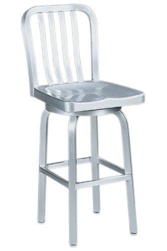 Sandra Counter Stool Swivel/metal Brushed Aluminm