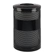 Open Top Receptacle, Round, Steel, 51gal, Black