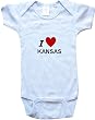 I LOVE KANSAS - KANSAS BABY - State-series - White, Blue or Pink Onesie / Baby T-shirt