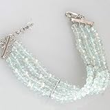 14K White Gold Aquamarine Bead & Pearl Bracelet - OldCities Estate Jewelry
