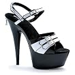 Penthouse Women's PH609-ALEXIS, 6" Unit with 2" Platform. 2-Tone Patent Sandal.