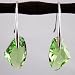 Green Crystal Galactic Vertical Silver Earrings Used Swarovski Crystals