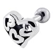 Loaded with Hearts Sterling Silver Cartilage Piercing Earring Stud