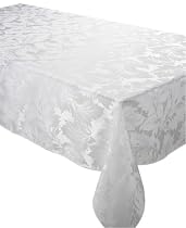 69"RND DAMASK TABLECLOTH WHITE