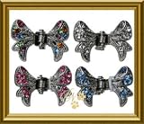 Beau Nouveau BNHCBBOWMT0.5 Baby Bows Hair Claws-Multi Topaz-0.5 Inch