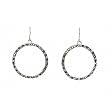 Earrings - E3 - Swarovski (tm) Crystal Circles - O (1") ~ Hematite