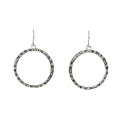 Earrings - E3 - Swarovski (tm) Crystal Circles - O (1") ~ Hematite