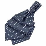 Forzieri Blue & Yellow Polkadot Pattern Pure Silk Ascot