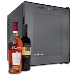 Klarstein Design Weink�hlschrank (schwarz Glas, Touchpad-Steuerung, LED Illumination, 16 Flaschen)