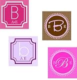 Square Monogram Tags & Labels – Baby Shower Gifts & Wedding Favors