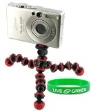 Flexible Tripod (Red / Black) for Casio EXILIM EX-Z300 Digital Camera Silver