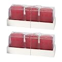 Heart Flocked Votive Trio Set of 2 - Red