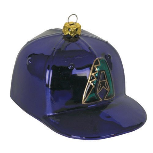 Pack of 2 MLB Arizona Diamondbacks Glass Hat Christmas Ornaments