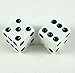 White with Black Pips Dice 25mm (1in) D6 2ea Koplow Games