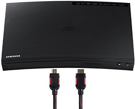Newest Samsung Smart 3D Blu-ray Disc Player USB Built-in Wi-Fi 1080P Full HD 1920x1080 Upscale Anynet+ Remote Youtube Hulu Netflix APPs Cytrix 6ft Meshed High Speed HDMI 2.0 W/ Ethernet Cable