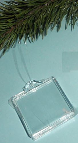 1-3/8" X 1-3/8" Clear Square Miniature Photo Ornament