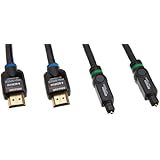 AmazonBasics High-Speed HDMI Cable and Digital Audio Optical Cable 2-Pack - 6-Feet (1.8 Meters)