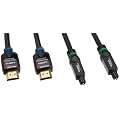 AmazonBasics High-Speed HDMI Cable 6.5 Feet / 2.0 m and Toslink Digital Audio Optical Cable 6 Feet / 1.8 m Pack of 2