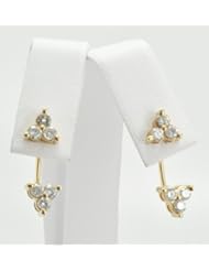 14K Yellow Gold Fancy Diamond Earrings