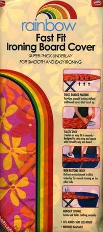 Rainbow Fast Fit Ironing Board Cover, Blue with Hearts, 1 Each