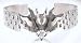 FIRE DRAGON Head Flames Flame Silver Tone PEWTER BRACELET