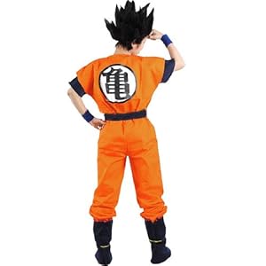 Japanese Anime Goku Cosplay Costume Orange and Navy Training Uniform,Medium