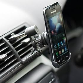 ULTIMATEADDONS Professional Pro Air Vent Car Kit Mount for Samsung Galaxy S + Car charger with 2 Metre long USB cable