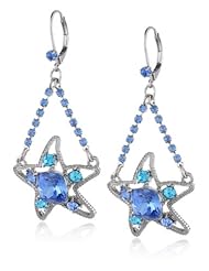 Betsey Johnson "Iconic Blue Sea" Star Fish Chandelier Drop Earrings