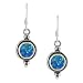 Sterling Silver Round Blue Opal Earrings