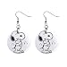 Search : 1 Inch Button Earrings of Vintage Art Deco Snoopy with Woodstock B&W