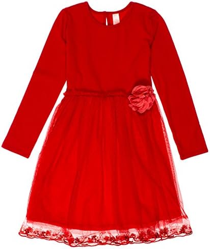 Penny Candy Big Girls Long Sleeve 'Twirl' Dress 12 Scarlet