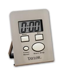 Taylor 5851 Stainless Steel Timer with Clock