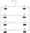 Whitmor 6021-185 Ebony Chrome Collection 4-Tier Folding Skirt Hanger