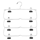 Whitmor 6021-185 Ebony Chrome Collection 4-Tier Folding Skirt Hanger