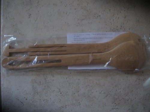 Pampered Chef Bamboo Serving Tongs Set