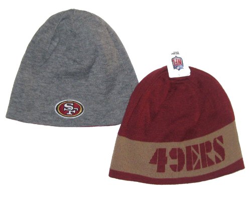 San Francisco 49ers NFL Team Apparel Reversible Red & Gray Knit Cuffless Beanie Hat