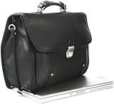 IMAGE OF Double Gusset Leather Briefcase