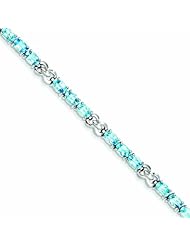 Genuine .925 Sterling Silver Blue Topaz Bracelet 10.3 Grams . 100% Satisfaction Guaranteed.